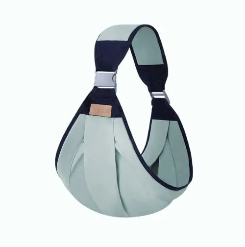 Green  baby carrier on a white background