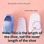 Shoe components including a breathable stretch shoe pad, breathable insole, and breathable shoes pad on a pink background.