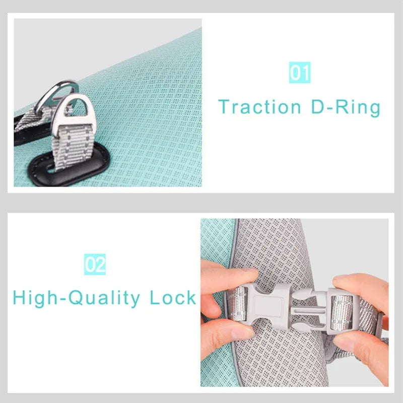 Traction D-Ring and High-Quality Lock on a textured surface with text labels.