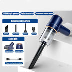 Handheld vacuum cleaner with accessories on a white background