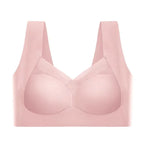 Pink high support sport bra on a white background