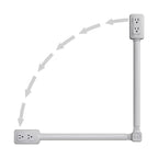 Power outlet extender showing various install positions on a white background