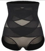 Black shapewear with geometric pattern on a white background